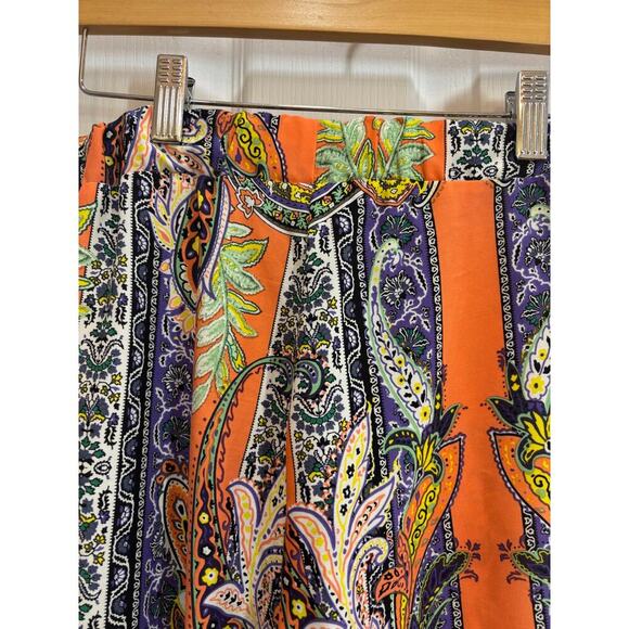 OVI Women S Bright 60's Bell Bottom Bold Elastic Waist Pants Boho Casual - Picture 7 of 8